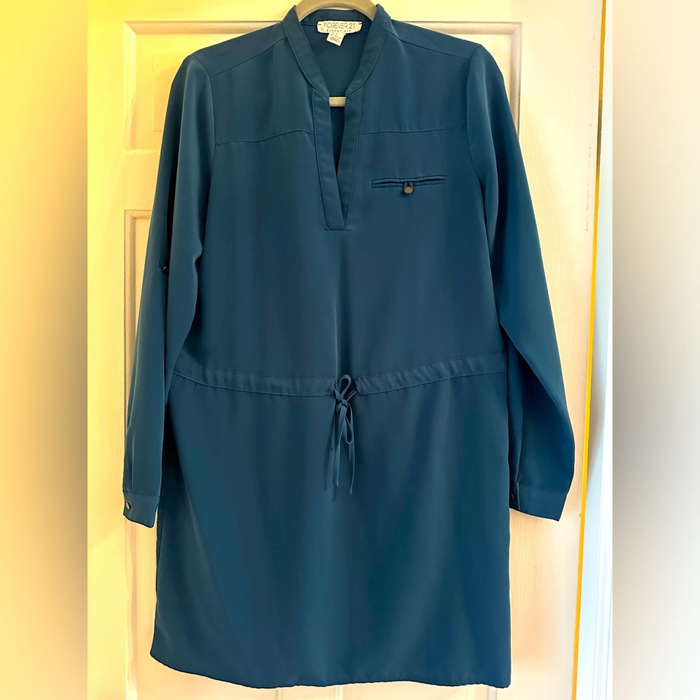 Dark Teal Shirt Dress Sz M
